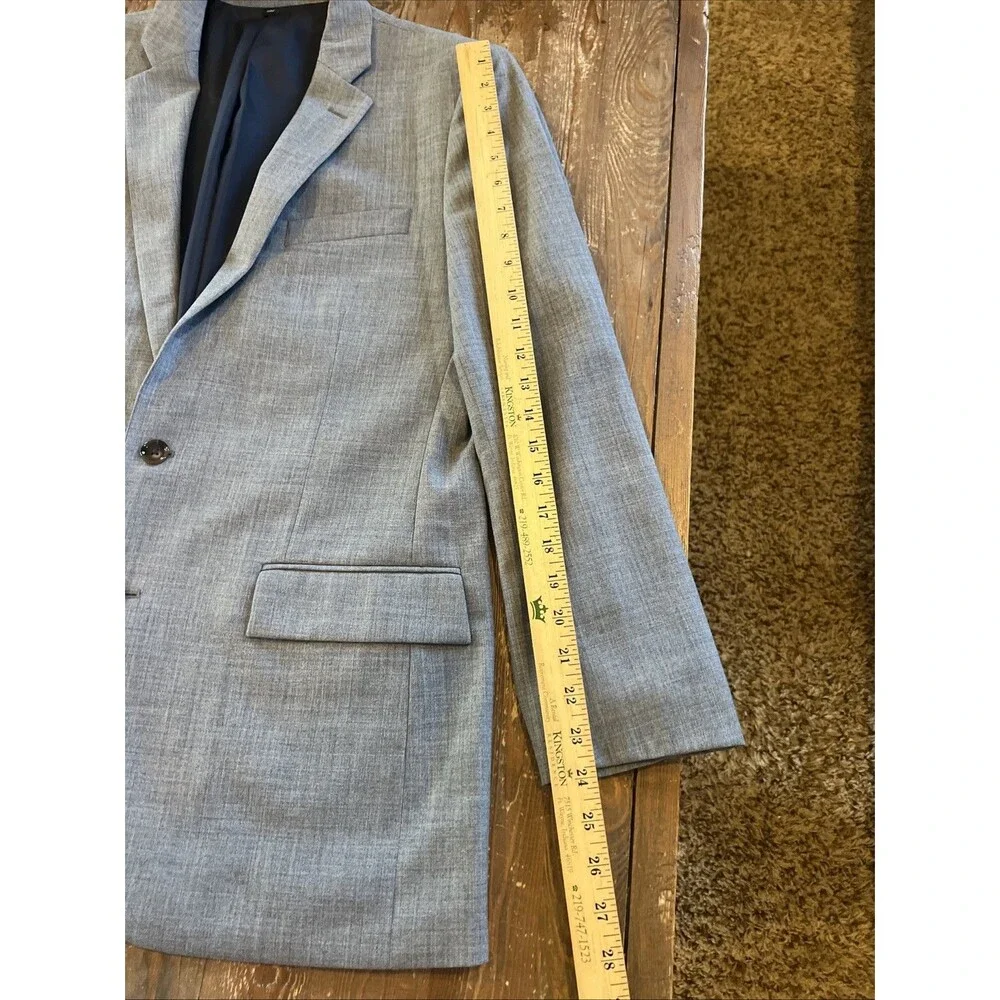 Voyager x J. Crew 365 Thompson Sport Coat 100% Wool Light Gray Suit Jacket 40R
